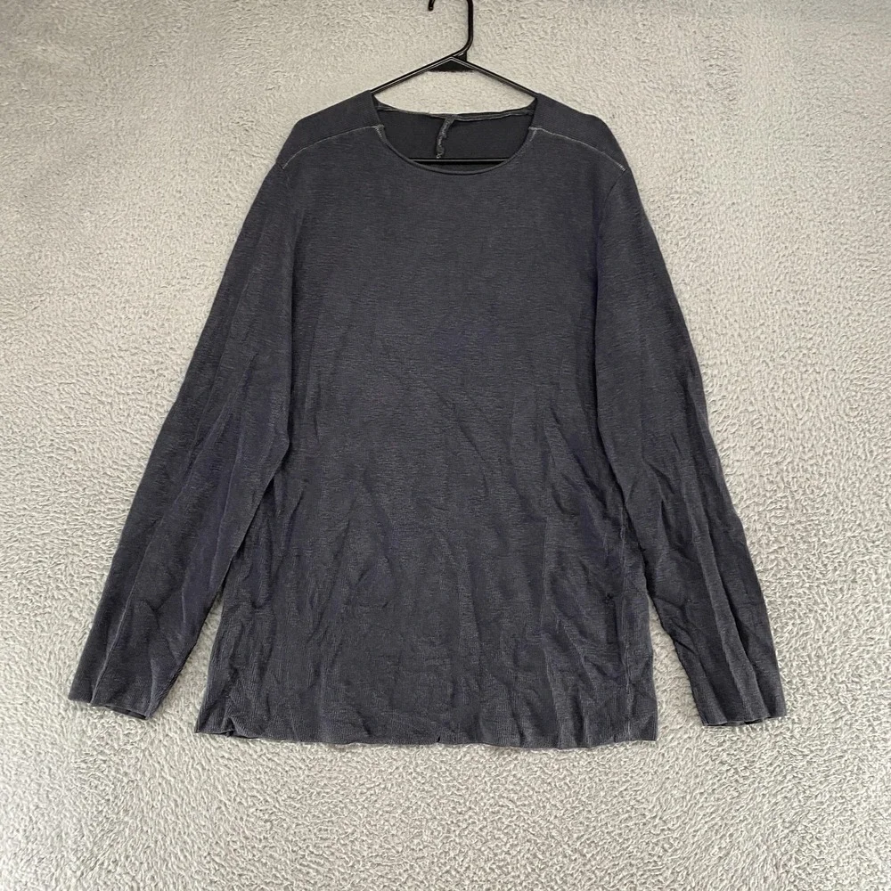 Transit Uomo Sweater‎ Mens 2XL Gray Linen Cotton Crewneck Knit Lightweight Italy